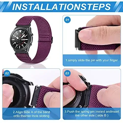 16 mm, 18 mm, 19 mm, 20 mm, 22 mm, 24 mm soat tasmalari uchun mos keladigan relting, tez ochiladigan almashtiriladigan bilaguzuk, sozlanishi cho'ziluvchan neylon yakkalik halqa tasmalari, erkaklar va ayollar uchun sport elastik tasmalari uchun o'ralgan mato - 3