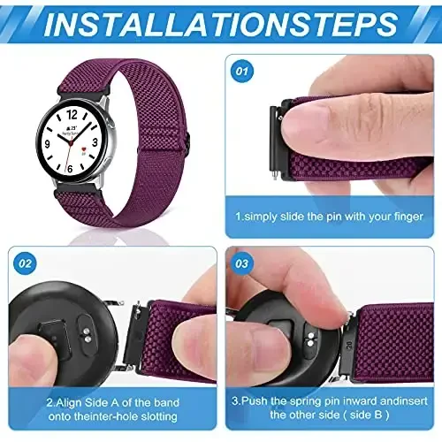 16 mm, 18 mm, 19 mm, 20 mm, 22 mm, 24 mm soat tasmalari uchun mos keladigan relting, tez ochiladigan almashtirish bilaguzuk, sozlanishi cho'ziluvchan neylon yagona loop tasmalar, erkaklar va ayollar uchun sport elastik tasmalar to'qilgan mato - 3