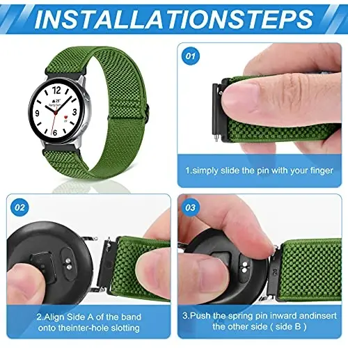 16 mm, 18 mm, 19 mm, 20 mm, 22 mm, 24 mm soat tasmalari uchun mos keladigan tez chiqariladigan almashtiriladigan bilaguzuk, sozlanishi cho'ziluvchan neylon yagona halqali tasmalar, erkaklar va ayollar uchun mato to'qilgan sport elastik tasmalar - 3