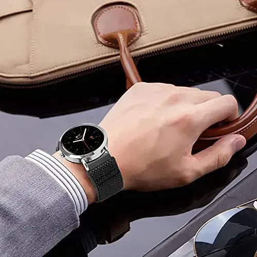 16 mm, 18 mm, 19 mm, 20 mm, 22 mm, 24 mm soat tasmalari uchun mos keladigan tez chiqariladigan almashtirish bilaguzuk, sozlanishi cho'ziluvchan neylon yagona halqa tasmalari erkaklar ayollar uchun mato to'qilgan sport elastik tasmalari - 6