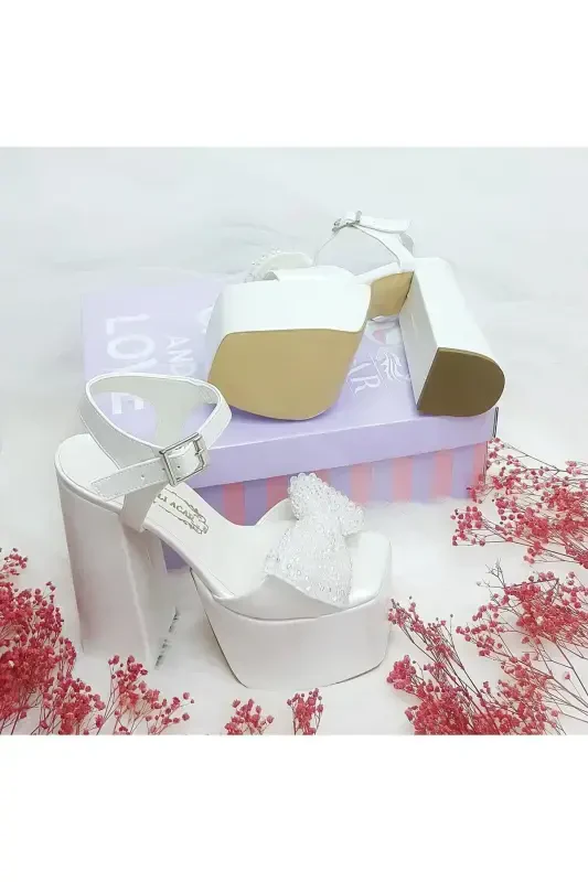 16 Sm Platformada To'piqli Marvarid Kamonli To'y Poyafzali - 6