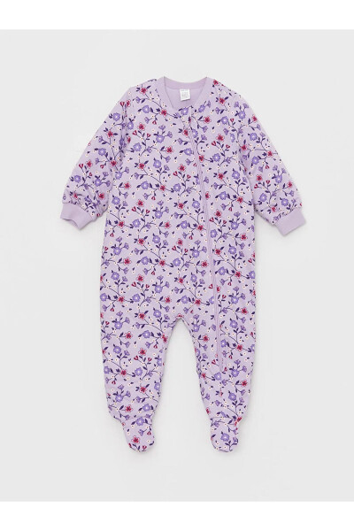 1.6 Tog Elyaflı Çiçek Baskılı Kız Bebek Uyku Tulumu(0-12 Ay Patikli, 12 Ay+ Patiksiz) - Açık Lila - 4