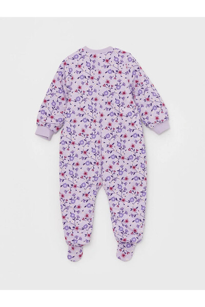 1.6 Tog Elyaflı Çiçek Baskılı Kız Bebek Uyku Tulumu(0-12 Ay Patikli, 12 Ay+ Patiksiz) - Açık Lila - 2