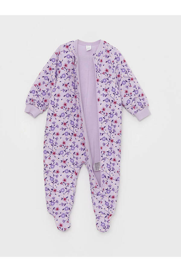 1.6 Tog Fleece Floral Printed Baby Girl Sleepsuit (0-12 Months with Feet, 12 Months+ Without Feet) - 3
