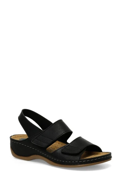 161833 Black Comfort Sole Women's Velcro Sandal - Modazone