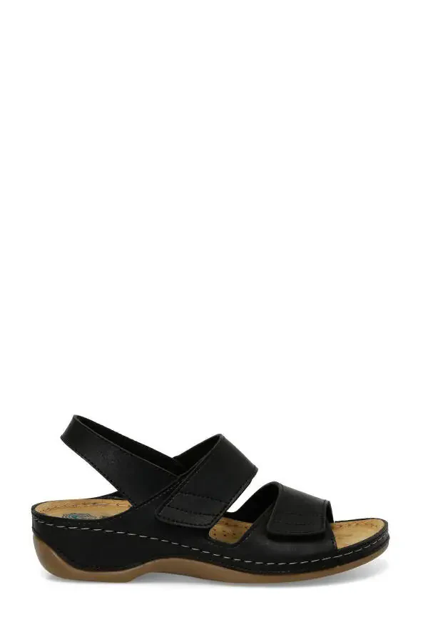 161833 Black Comfort Sole Women's Velcro Sandal - 2