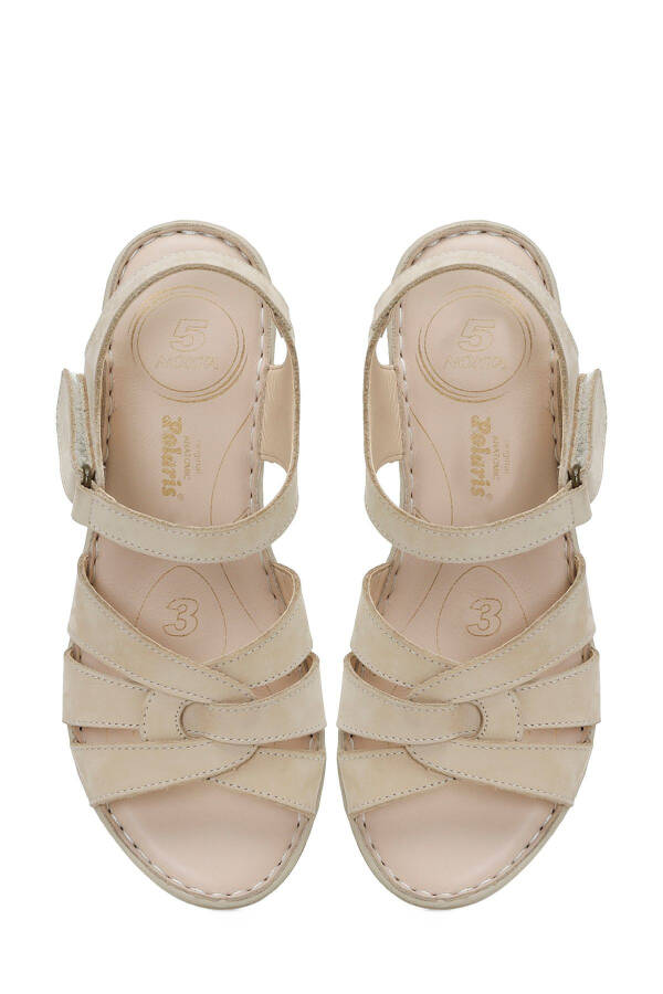 161886.Z5FX Bej Kadın Comfort Sandalet - Bej-101985298 - 4