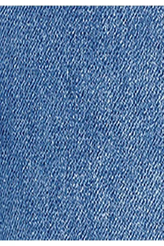 Cargo Fit Orta Bel Düz Paça Kargo Cep Erkek İndigo Jean Pantolon - 7