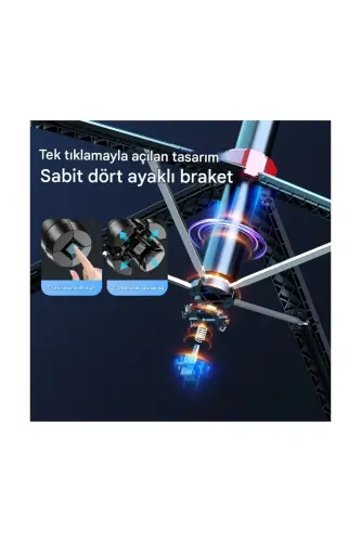 163CM Selfie Gimbal 360° Otomatik Dönme Tripod AI İzleme Çekim Quadrapod Cep Telefon Sabitleyici-C17 - 2