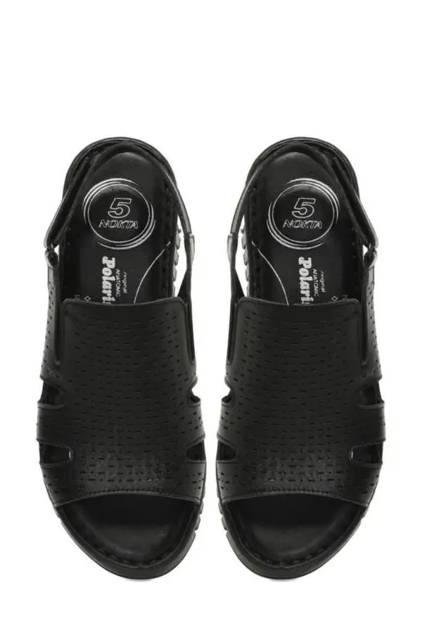 166225 Ortopedik 5 Nokta Kadın Deri Sandalet - 4