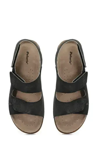 166359.BZ4FX Qora Ayollar Comfort Sandali - 4