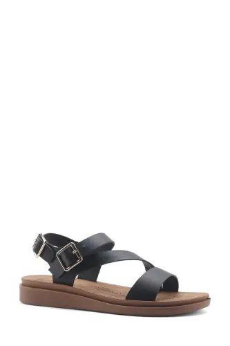 166925.z5fx Qora Ayollar Comfort Sandalet - POLARIS (1)