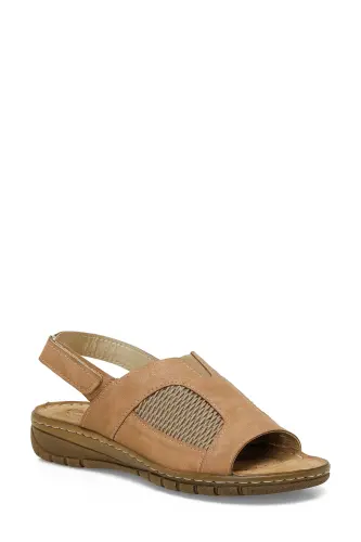 166968.Z5FX Women's Tan Flat Sandal - POLARIS (1)