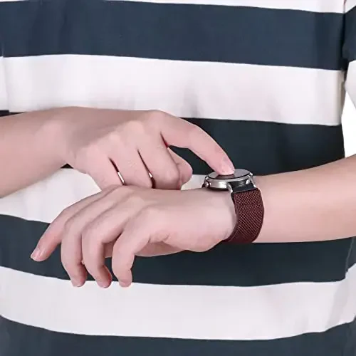 Relting Compatible with 16mm 18mm 19mm 20mm 22mm 24mm Watch Bands Quick Release Replacement Wristband,Adjustable Stretchy Nylon Solo Loop Straps Fabric Braided Sport Elastic Bands for Men Women - 6