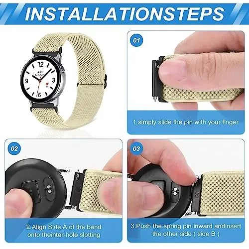 Relting Compatible with 16mm 18mm 19mm 20mm 22mm 24mm Watch Bands Quick Release Replacement Wristband,Adjustable Stretchy Nylon Solo Loop Straps Fabric Braided Sport Elastic Bands for Men Women - RELTING (1)