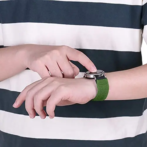 Relting Compatible with 16mm 18mm 19mm 20mm 22mm 24mm Watch Bands Quick Release Replacement Wristband,Adjustable Stretchy Nylon Solo Loop Straps Fabric Braided Sport Elastic Bands for Men Women - 6