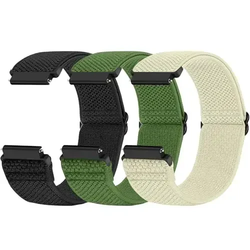 Relting Compatible with 16mm 18mm 19mm 20mm 22mm 24mm Watch Bands Quick Release Replacement Wristband,Adjustable Stretchy Nylon Solo Loop Straps Fabric Braided Sport Elastic Bands for Men Women 