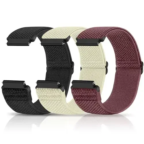 Relting Compatible with 16mm 18mm 19mm 20mm 22mm 24mm Watch Bands Quick Release Replacement Wristband,Adjustable Stretchy Nylon Solo Loop Straps Fabric Braided Sport Elastic Bands for Men Women - MODAZONE
