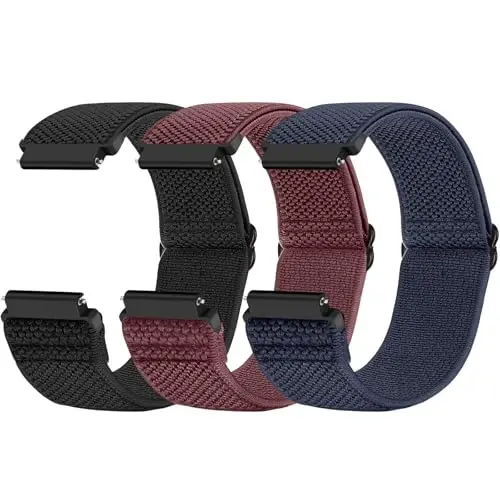 Relting Compatible with 16mm 18mm 19mm 20mm 22mm 24mm Watch Bands Quick Release Replacement Wristband,Adjustable Stretchy Nylon Solo Loop Straps Fabric Braided Sport Elastic Bands for Men Women - 1