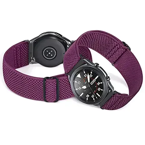 Relting Compatible with 16mm 18mm 19mm 20mm 22mm 24mm Watch Bands Quick Release Replacement Wristband,Adjustable Stretchy Nylon Solo Loop Straps Fabric Braided Sport Elastic Bands for Men Women - 4