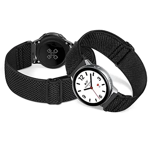 Relting Compatible with 16mm 18mm 19mm 20mm 22mm 24mm Watch Bands Quick Release Replacement Wristband,Adjustable Stretchy Nylon Solo Loop Straps Fabric Braided Sport Elastic Bands for Men Women - 6