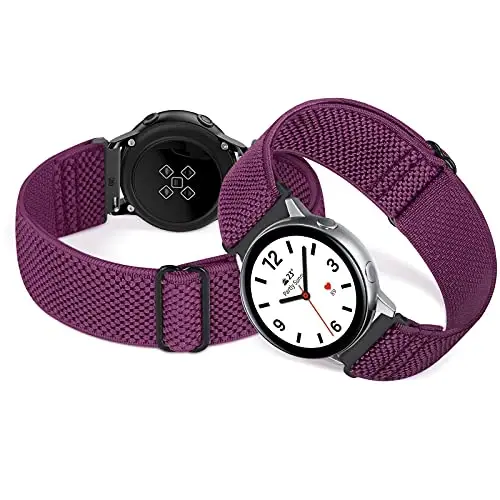 Relting Compatible with 16mm 18mm 19mm 20mm 22mm 24mm Watch Bands Quick Release Replacement Wristband,Adjustable Stretchy Nylon Solo Loop Straps Fabric Braided Sport Elastic Bands for Men Women - 4