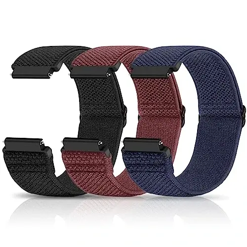 Relting Compatible with 16mm 18mm 19mm 20mm 22mm 24mm Watch Bands Quick Release Replacement Wristband,Adjustable Stretchy Nylon Solo Loop Straps Fabric Braided Sport Elastic Bands for Men Women - MODAZONE