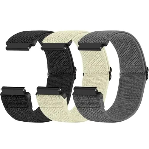 Relting Compatible with 16mm 18mm 19mm 20mm 22mm 24mm Watch Bands Quick Release Replacement Wristband,Adjustable Stretchy Nylon Solo Loop Straps Fabric Braided Sport Elastic Bands for Men Women - 1
