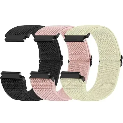 Relting Compatible with 16mm 18mm 19mm 20mm 22mm 24mm Watch Bands Quick Release Replacement Wristband,Adjustable Stretchy Nylon Solo Loop Straps Fabric Braided Sport Elastic Bands for Men Women 
