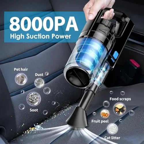 17pcs Car Detailing Kit Interior Cleaner, Car Interior Cleaning Kit with Handheld Car Vacuum, Car Detailing Brushes, Windshield Cleaning Tool, Car Cleaning Supplies, Car Accessories for Men, Women - 5