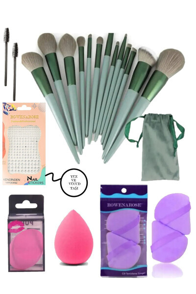 17 Piece Makeup Brush Set - ROWENAROSE