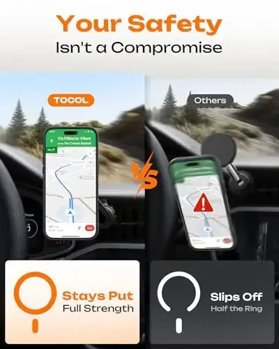 TOCOL for 17 ProMax Case, Full Camera Protection, Built-in Magnetic Ring, Compatible with Magsafe, Translucent Matte Phone Case for 17 ProMax 6.9 inch (Midnight Purple) - 1