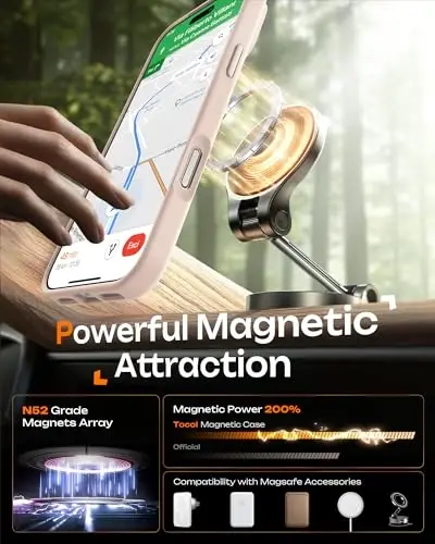 TOCOL for 17 ProMax Case, Full Camera Protection, Built-in Magnetic Ring, Compatible with Magsafe Charger, Translucent Matte Phone Case for 17 ProMax 6.9 inch (Desert) - 5