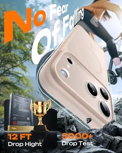 TOCOL for 17 ProMax Case, Full Camera Protection, Built-in Magnetic Ring, Compatible with Magsafe Charger, Translucent Matte Phone Case for 17 ProMax 6.9 inch (Desert) - 6