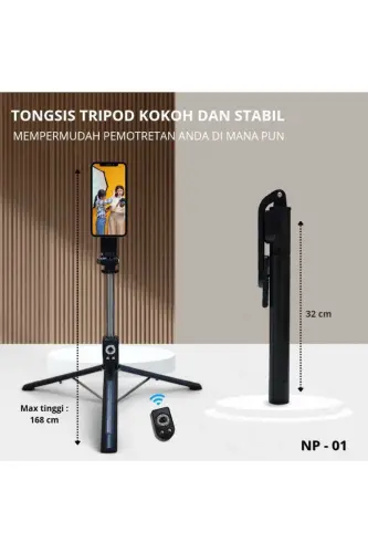170cm Selfi Tayog'i Masofadan Boshqaruvchi Telefon Balandligi Sozlanishi Mumkin Ish Stoli, Ko'chma Shtativ - ES01 