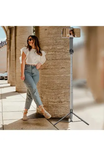 170cm Selfie Stick with Remote Control Phone Height Adjustable Desktop, Portable Tripod - ES01 - 4