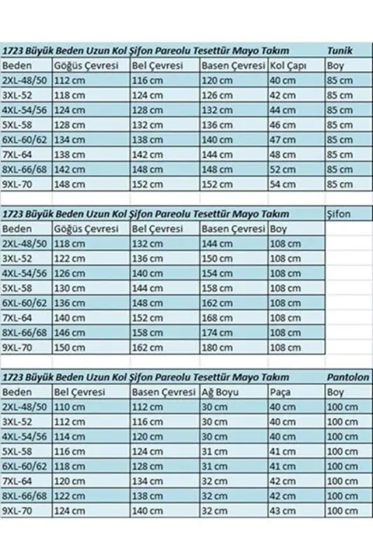 1723 Büyük Beden Uzunkol Şifon Pareolu Tesettür Mayo - Fırça Desen Saks-Siyah - 2