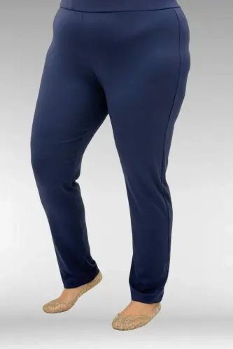 1723 Büyük Beden Uzunkol Şifon Pareolu Tesettür Mayo - Yaprak Desenli Lacivert - 4