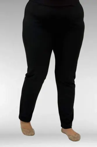 1727 Büyük Beden Uzunkol Tesettür Mayo Takım - Fırça Desen Saks-Siyah - 3