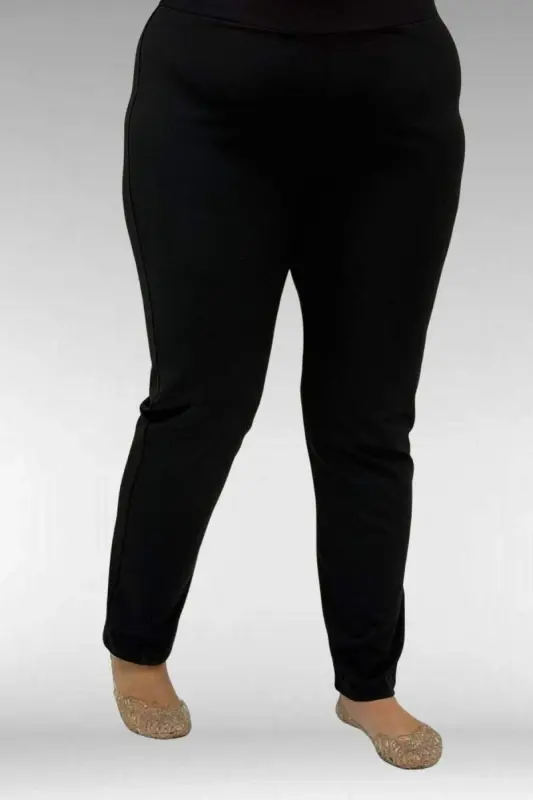 1727 Büyük Beden Uzunkol Tesettür Mayo Takım - Fırça Desen Saks-Siyah - 3