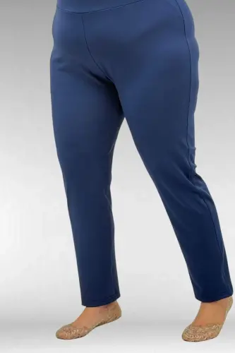 1732 Plus Size Turtleneck Zipper Swimsuit - Eye Pattern Indigo-Indigo - 3