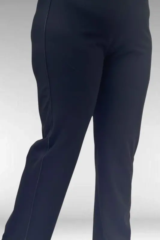 1741 Büyük Beden Kıstırma Biyeli Tesettür Mayo - Siyah - 3