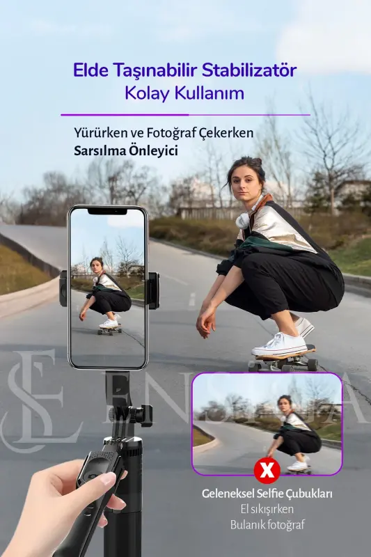 175 Cm Uzaktan Kumandalı Canlı Yayın Bluetooth Standlı Selfie Çubuğu Tripod - K28 - 6