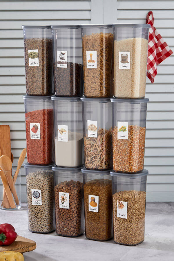 1750 ml Labelled Mega Size 12-Piece Food Storage Container Set - 11