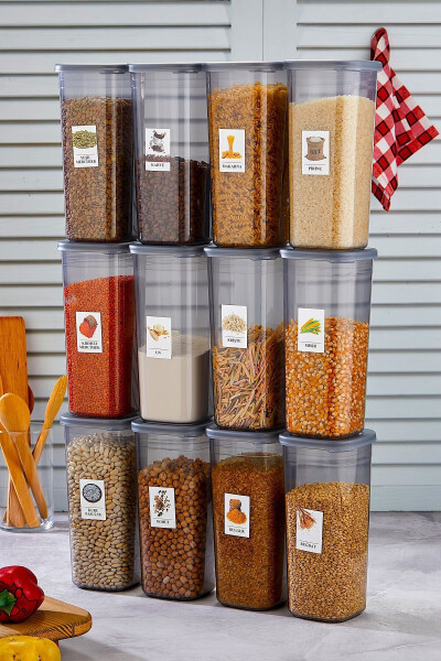 1750 ml Labelled Mega Size 12-Piece Food Storage Container Set - 6