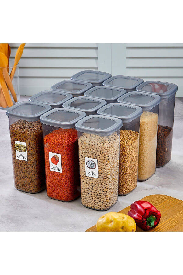 1750 ml Labelled Mega Size 12-Piece Food Storage Container Set - 7