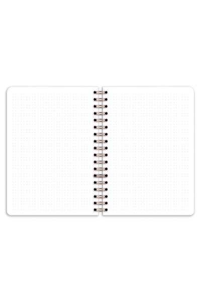 17x24 Cm Hard Cover Notebook with Elastic Closure, Dotted, Cherry - 15