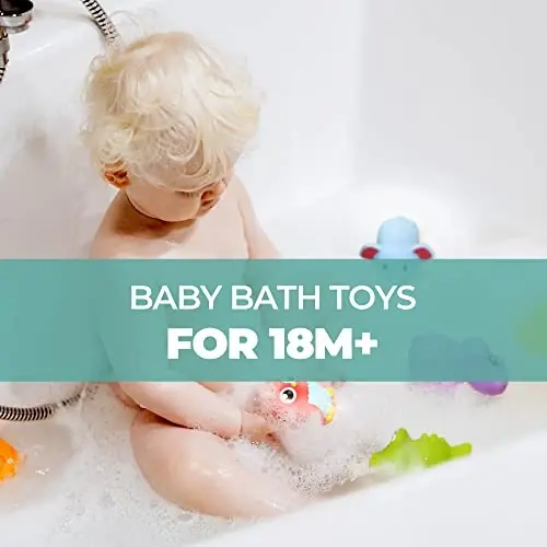Hely Cancy Infant Bath Toys for 18 Months - No Hole Animal Bathtub Toys, Baby Bath Tub Toys - 3