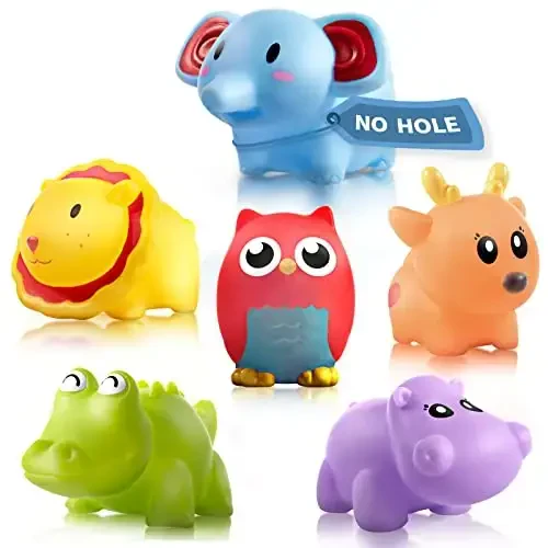Hely Cancy Infant Bath Toys for 18 Months - No Hole Animal Bathtub Toys, Baby Bath Tub Toys - HELY