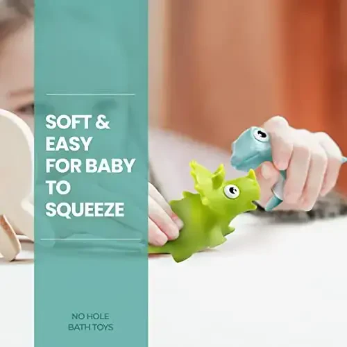 Hely Cancy Infant Bath Toys for 18 Months - No Hole Animal Bathtub Toys, Baby Bath Tub Toys - 4